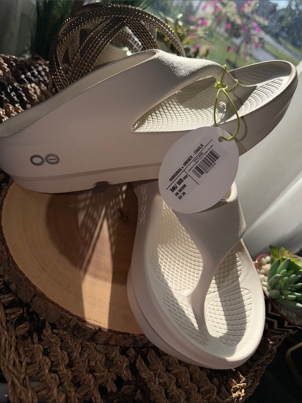 OOFOS Women's OOlala Thong Sandals in Light Taupe - Picture 3 of 6